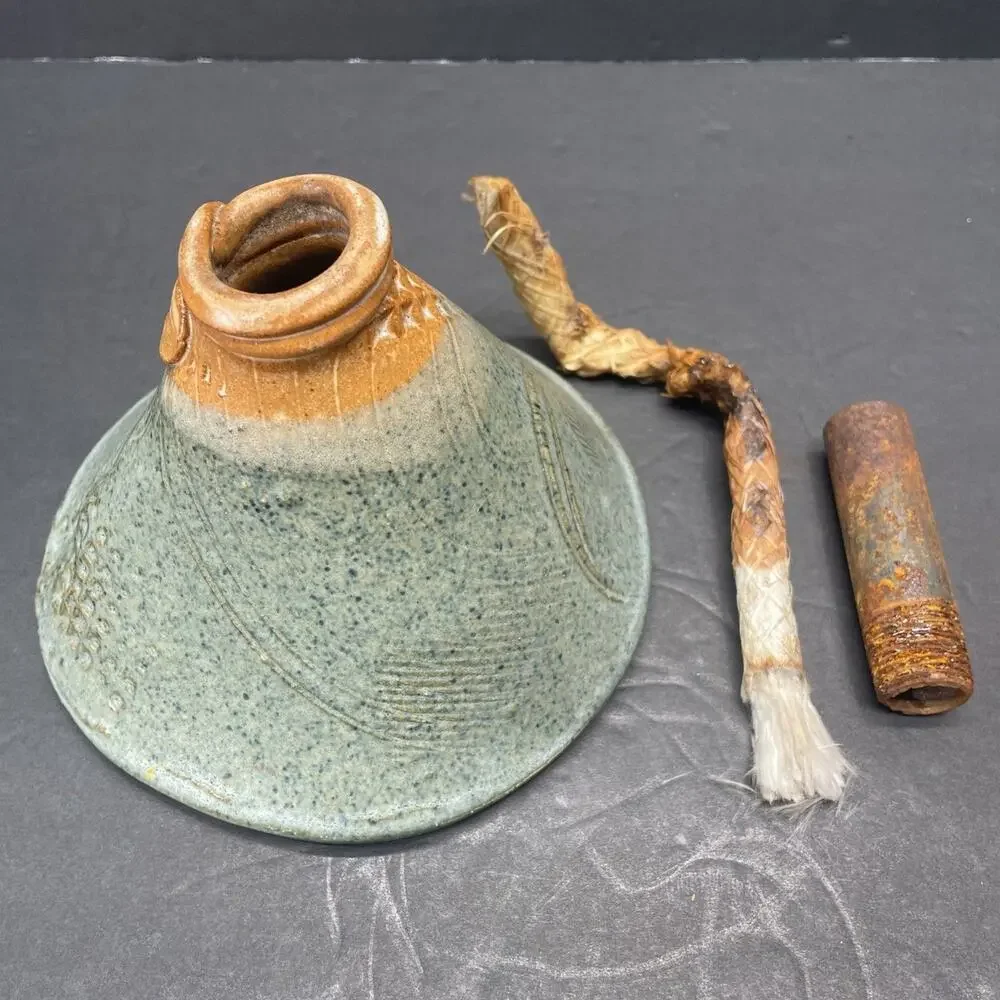Vintage Ceramic South West Style Pottery Citronella Candle Signed Marjorie Walsh